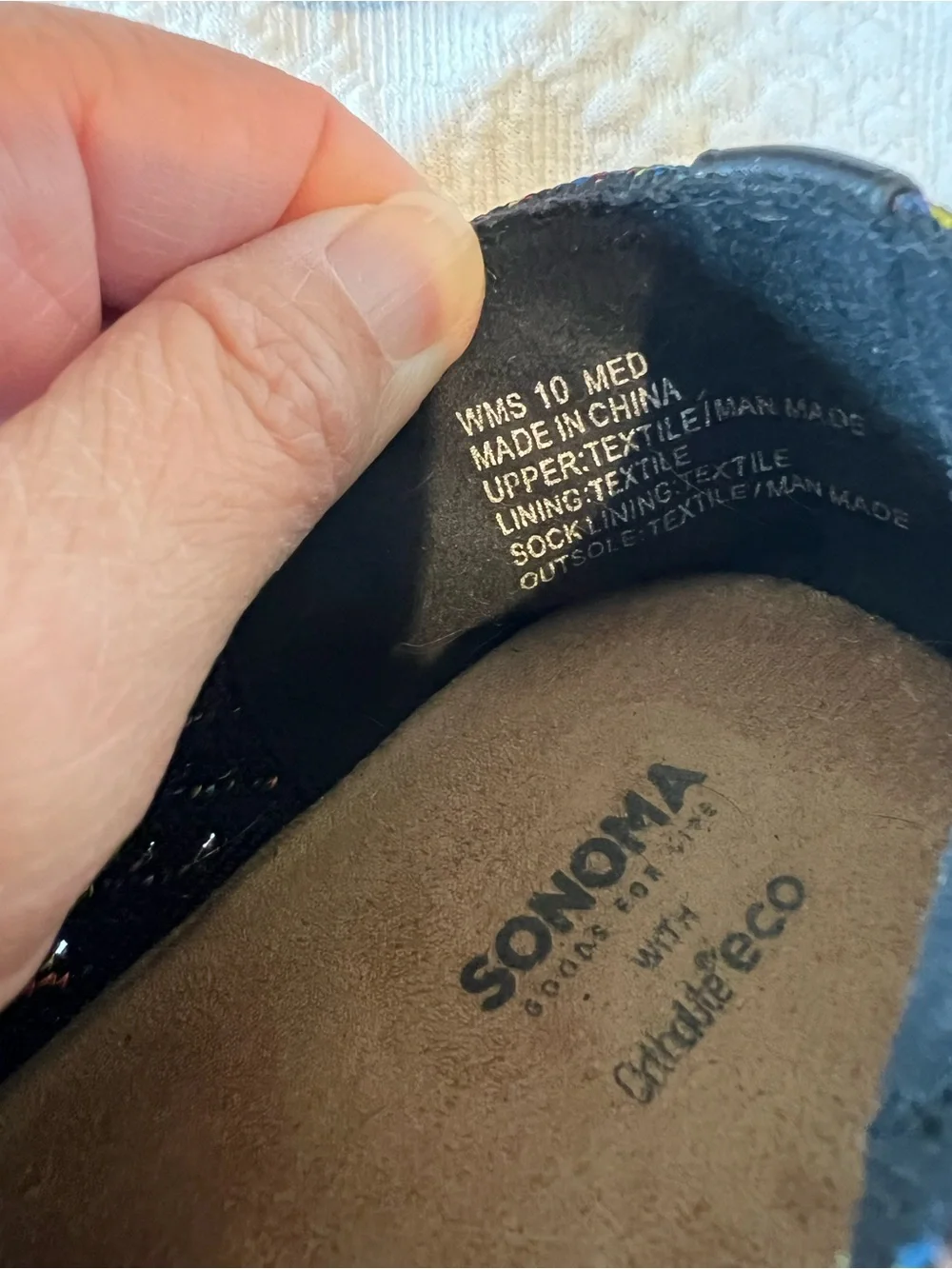 💙 Sonoma Goods For Life Catahoula Slip-On Sneakers Black Multicolor Knit Size 10